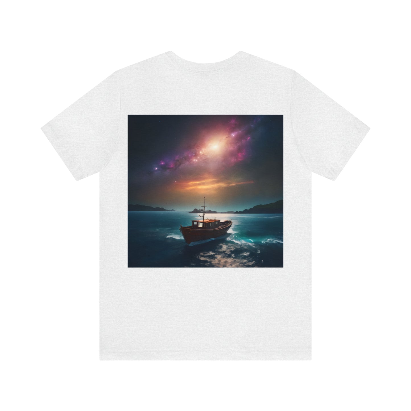 Cosmic Boat on Waters Unisex Short Sleeve T-Shirt