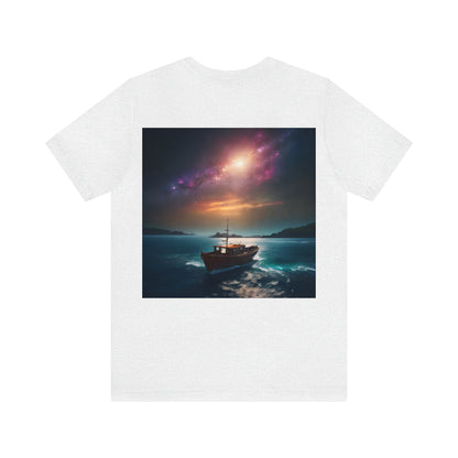 Cosmic Boat on Waters Unisex Short Sleeve T-Shirt