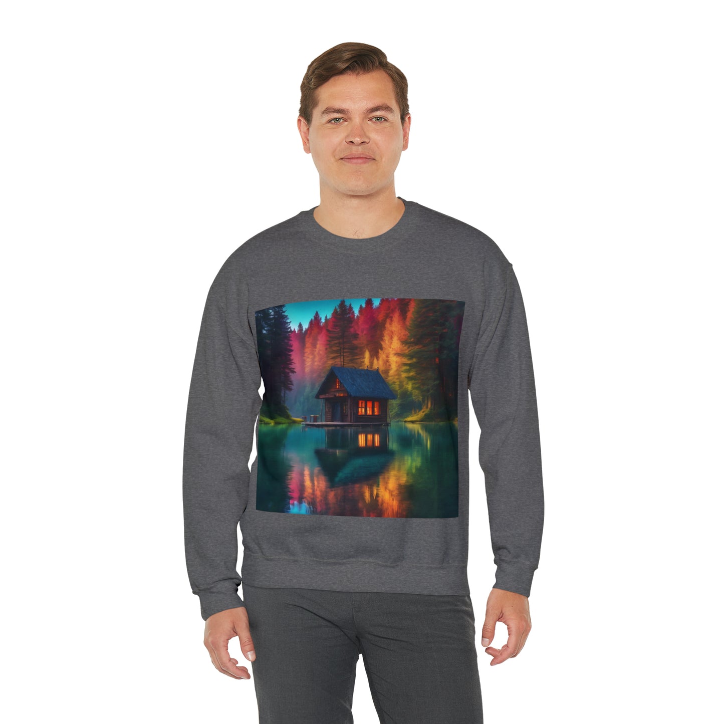 Cabin In Waters of Enchanted Forest Unisex Sweatshirt