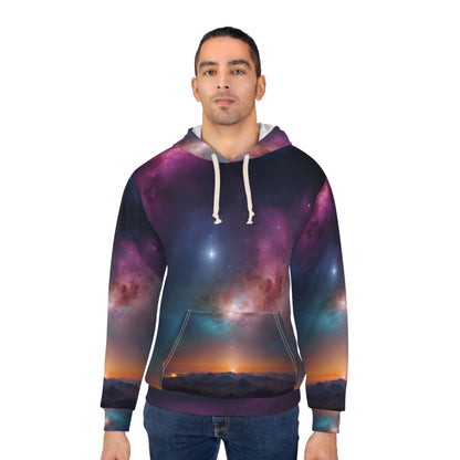 Cosmic Ethereal Mountain Unisex Pullover Hoodie (AOP)