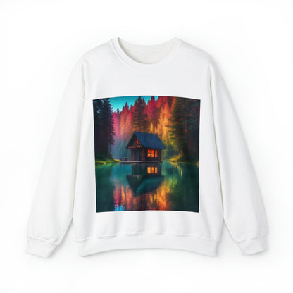 Cabin In Waters of Enchanted Forest Unisex Sweatshirt