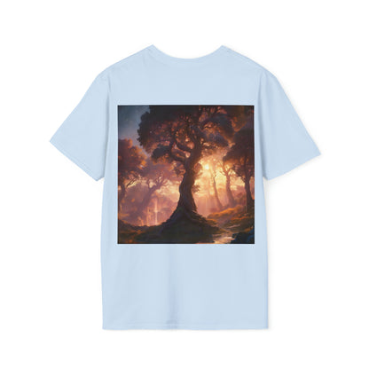 Ethereal Golden Sunset In Forest Unisex Softstyle T-Shirt