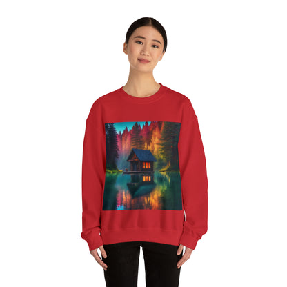 Cabin In Waters of Enchanted Forest Unisex Sweatshirt