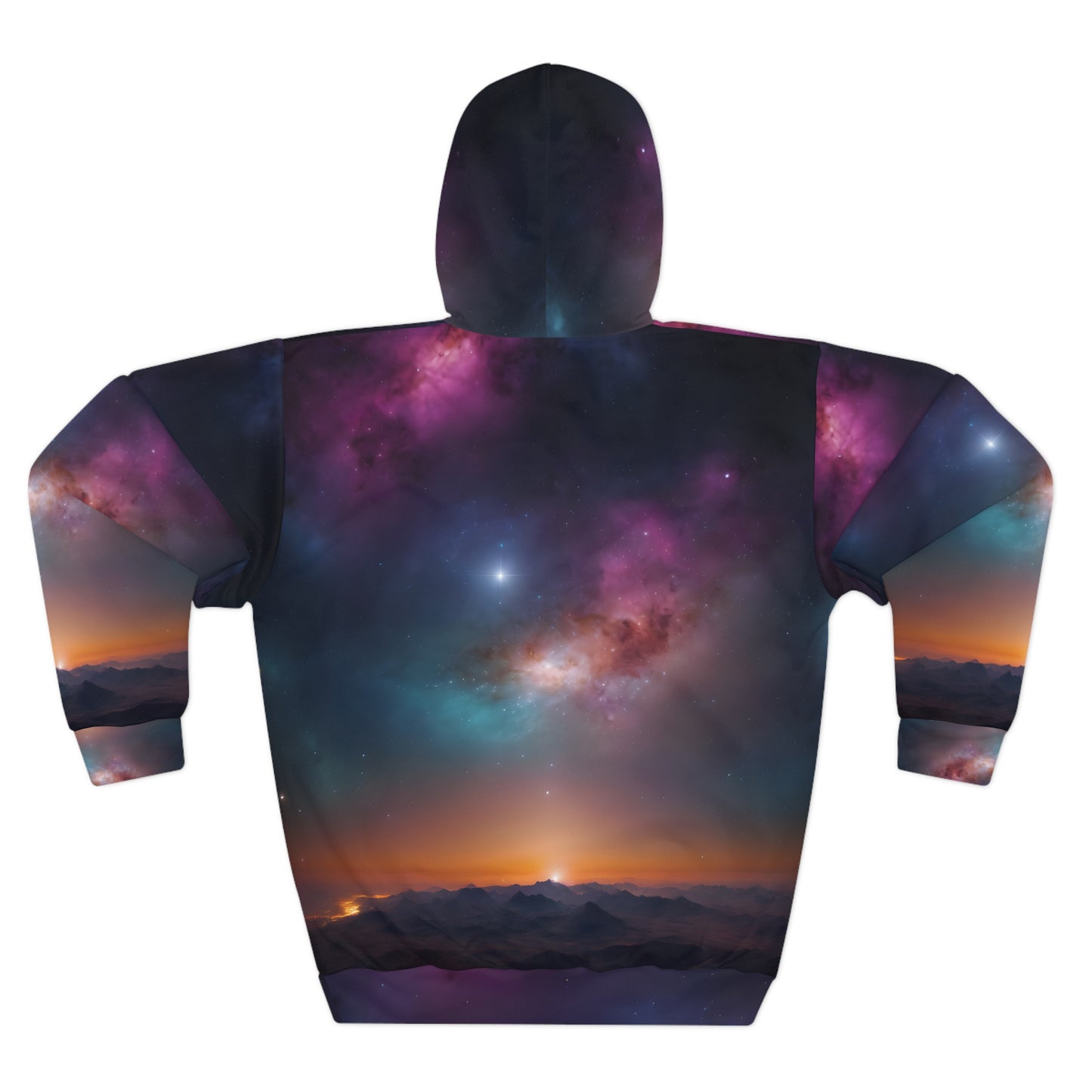 Cosmic Ethereal Mountain Unisex Pullover Hoodie (AOP)