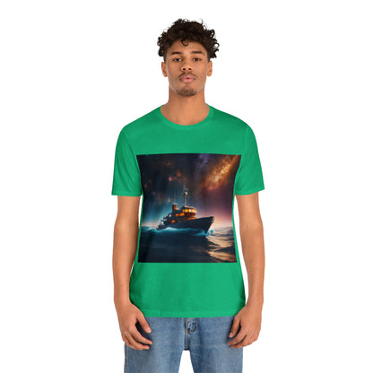 Cosmic Boat on Waters Unisex Short Sleeve T-Shirt