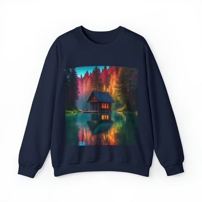 Cabin In Waters of Enchanted Forest Unisex Sweatshirt