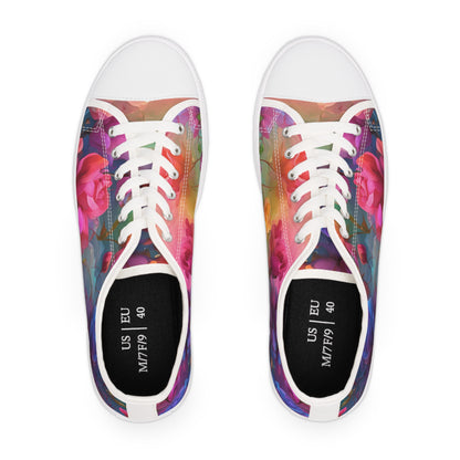 Floral Pastel Rainbow Women's Low-Top Sneakers