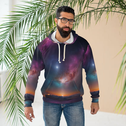 Cosmic Ethereal Mountain Unisex Pullover Hoodie (AOP)