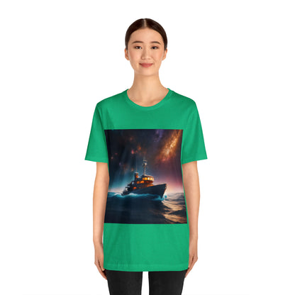 Cosmic Boat on Waters Unisex Short Sleeve T-Shirt