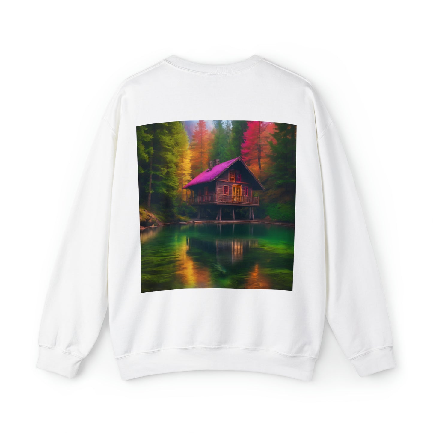 Cabin In Waters of Enchanted Forest Unisex Sweatshirt