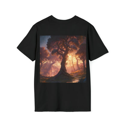 Ethereal Golden Sunset In Forest Unisex Softstyle T-Shirt