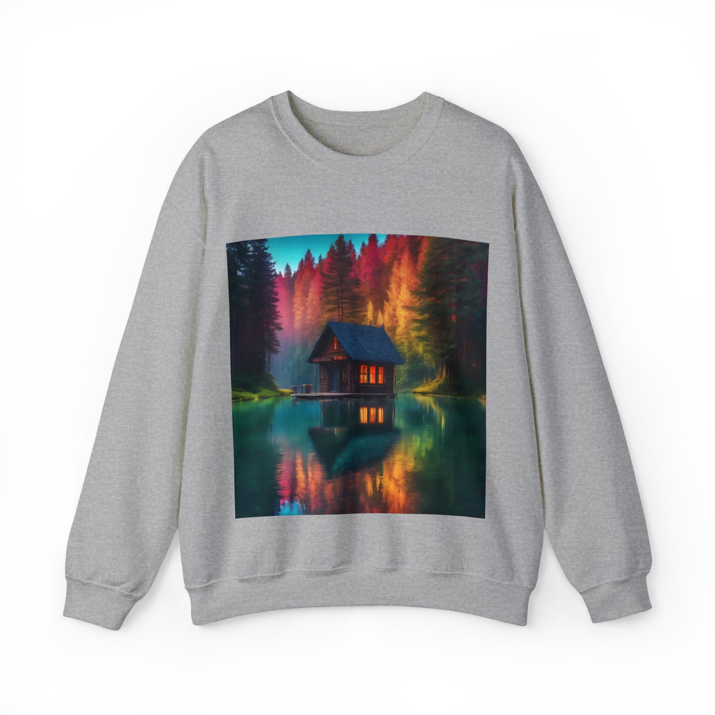 Cabin In Waters of Enchanted Forest Unisex Sweatshirt