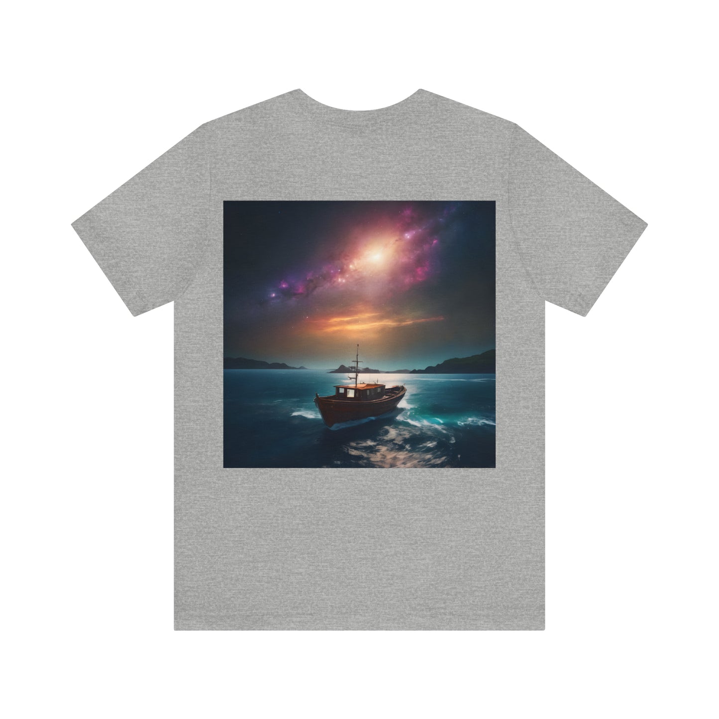 Cosmic Boat on Waters Unisex Short Sleeve T-Shirt