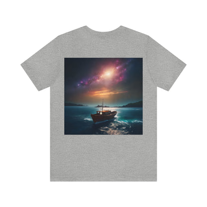 Cosmic Boat on Waters Unisex Short Sleeve T-Shirt