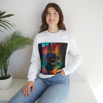 Cabin In Waters of Enchanted Forest Unisex Sweatshirt