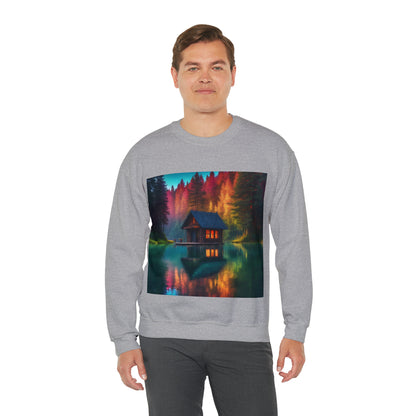 Cabin In Waters of Enchanted Forest Unisex Sweatshirt