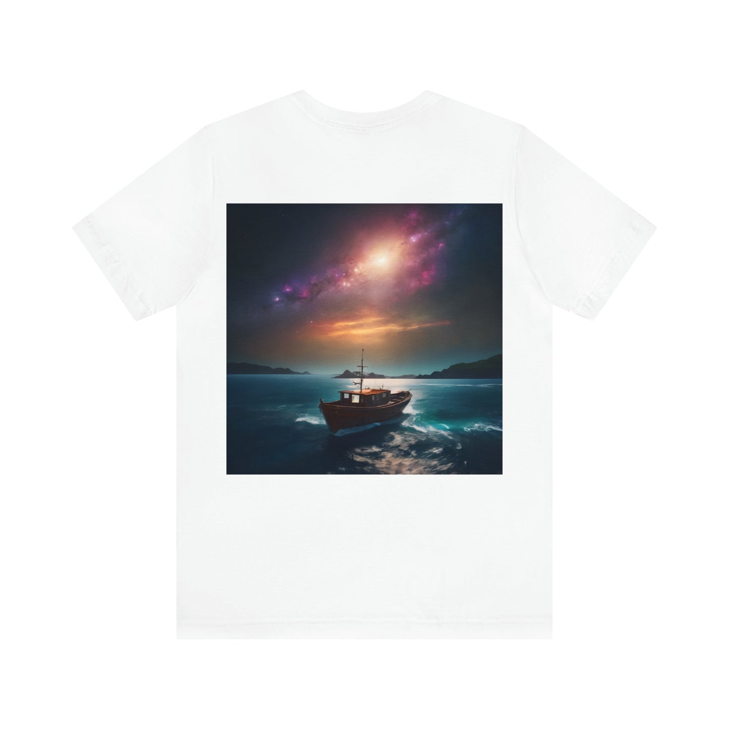 Cosmic Boat on Waters Unisex Short Sleeve T-Shirt