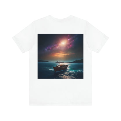 Cosmic Boat on Waters Unisex Short Sleeve T-Shirt