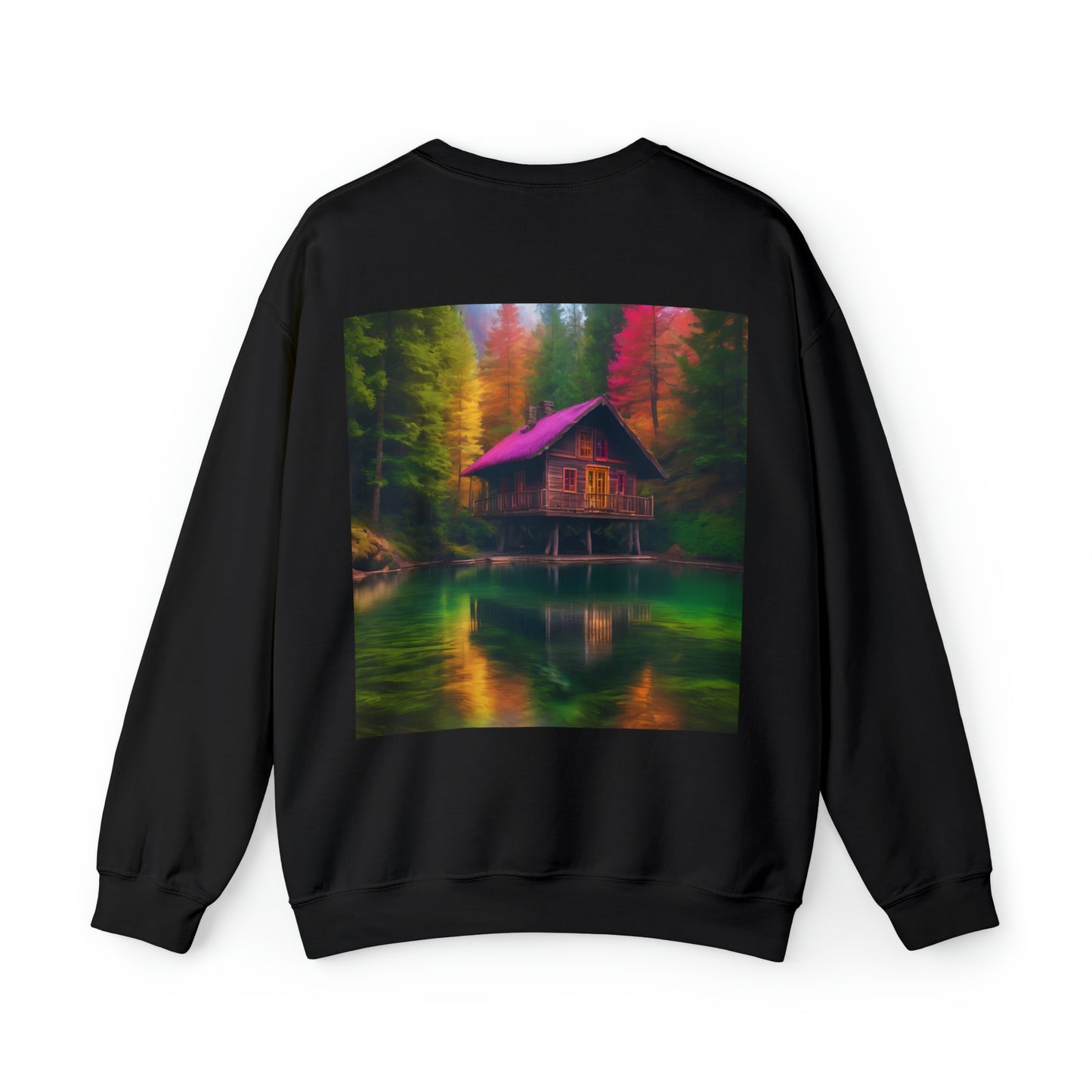 Cabin In Waters of Enchanted Forest Unisex Sweatshirt