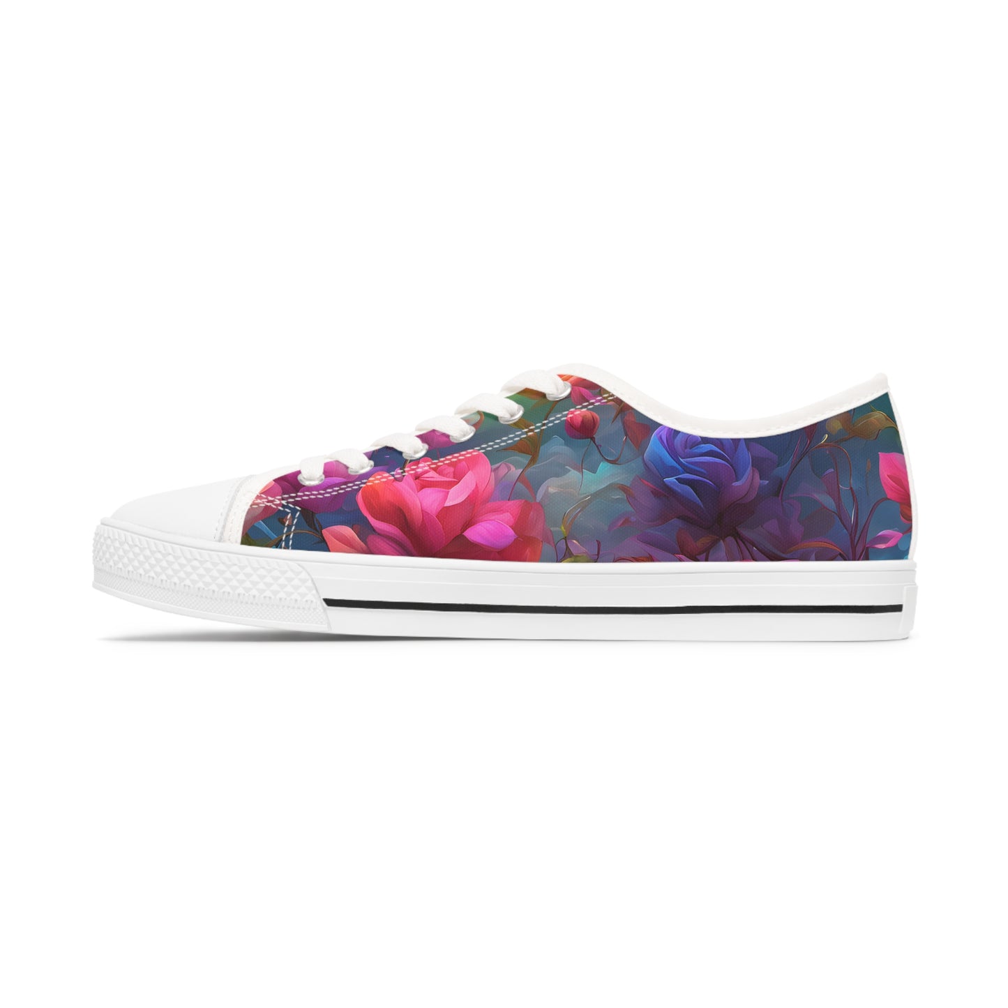 Floral Pastel Rainbow Women's Low-Top Sneakers