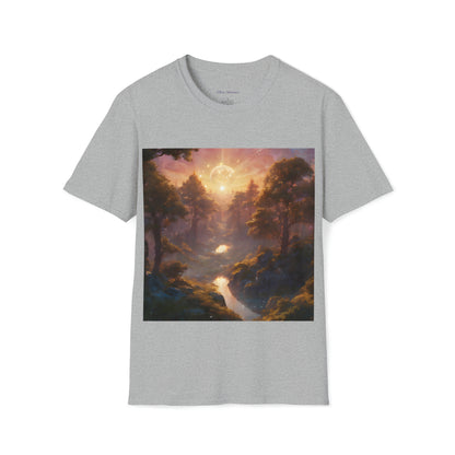 Ethereal Golden Sunset In Forest Unisex Softstyle T-Shirt