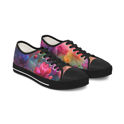 Floral Pastel Rainbow Women's Low-Top Sneakers