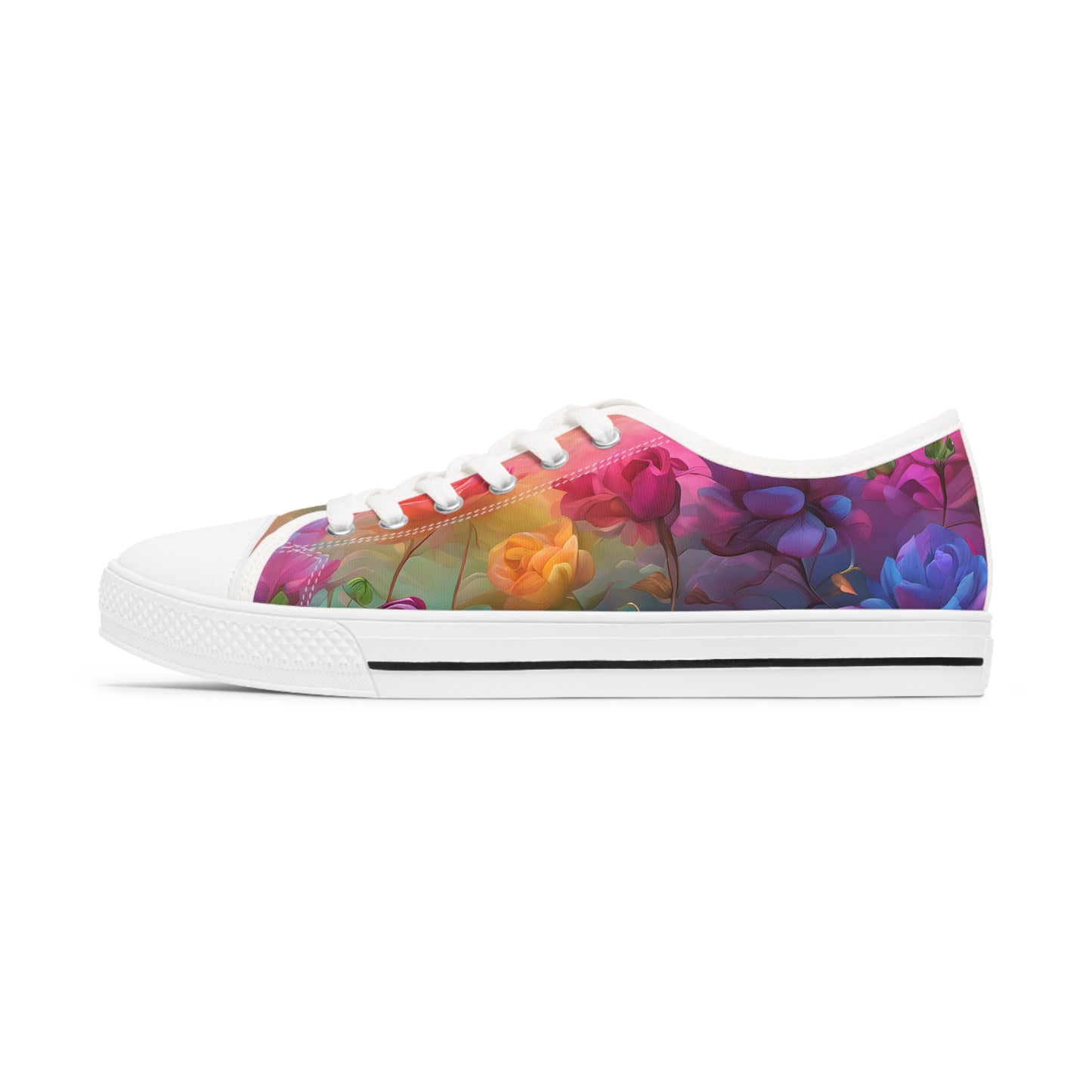 Floral Pastel Rainbow Women's Low-Top Sneakers