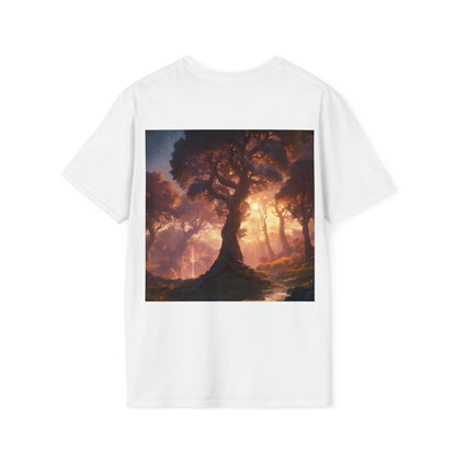 Ethereal Golden Sunset In Forest Unisex Softstyle T-Shirt