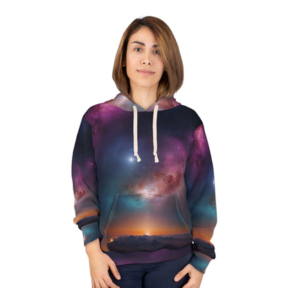 Cosmic Ethereal Mountain Unisex Pullover Hoodie (AOP)