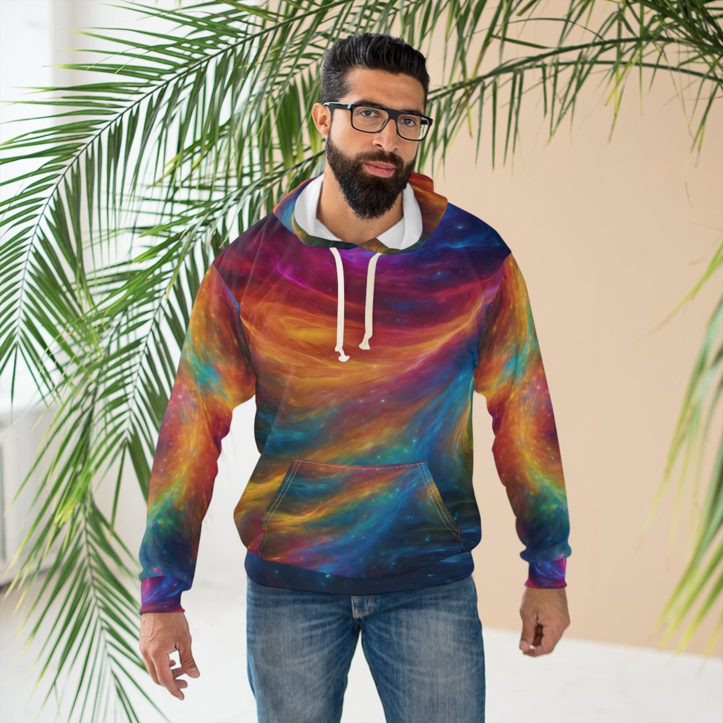 Colorful, Cosmic, Abstract Unisex Hoodie (AOP)