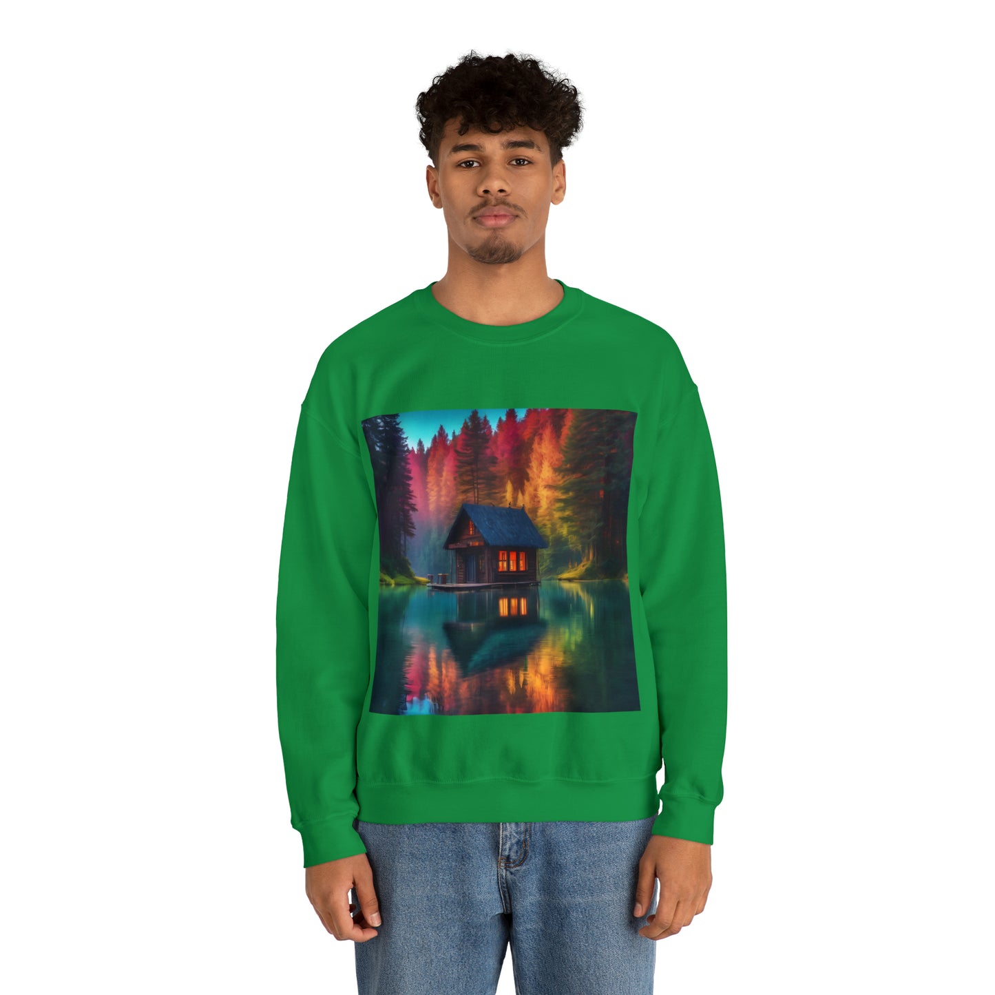 Cabin In Waters of Enchanted Forest Unisex Sweatshirt