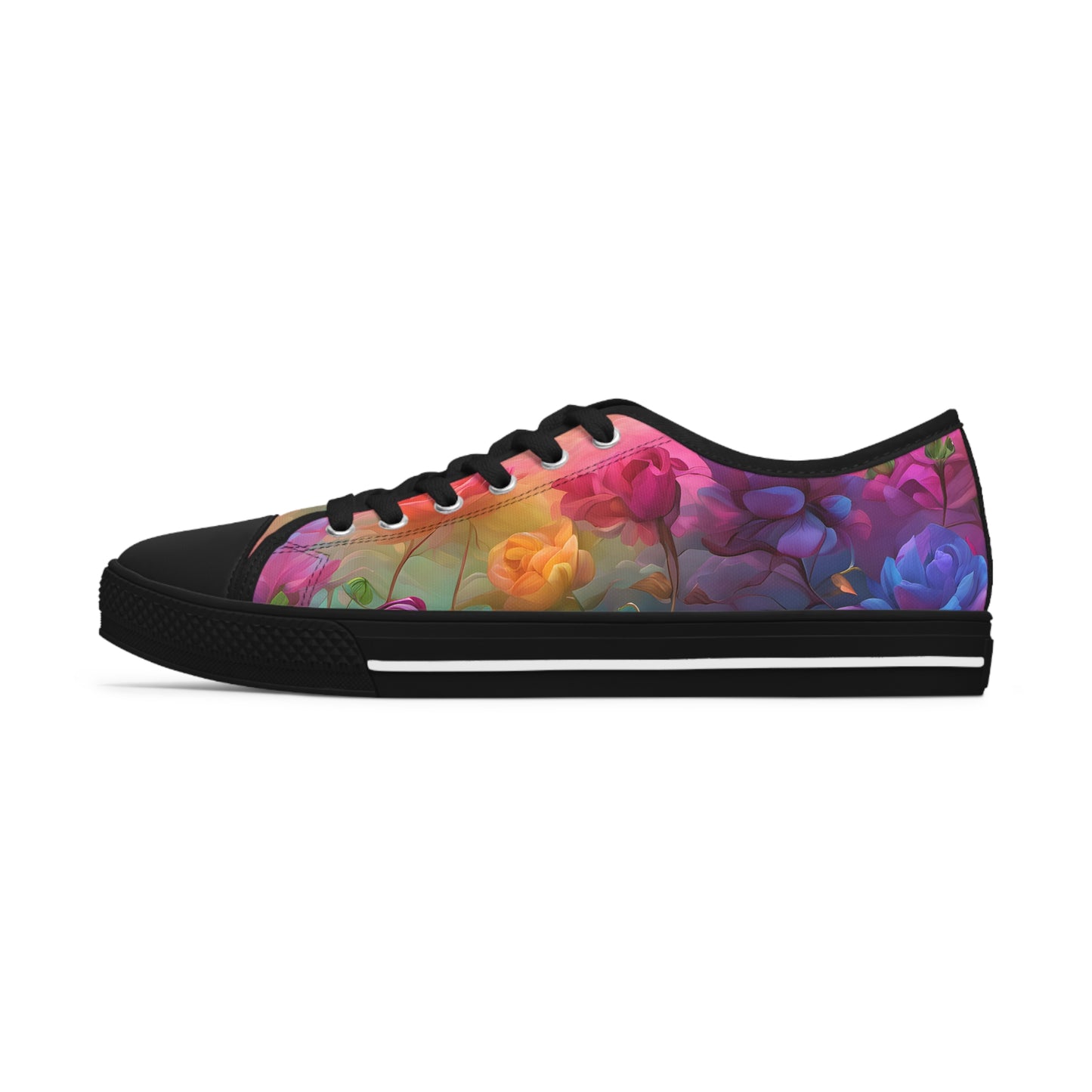 Floral Pastel Rainbow Women's Low-Top Sneakers