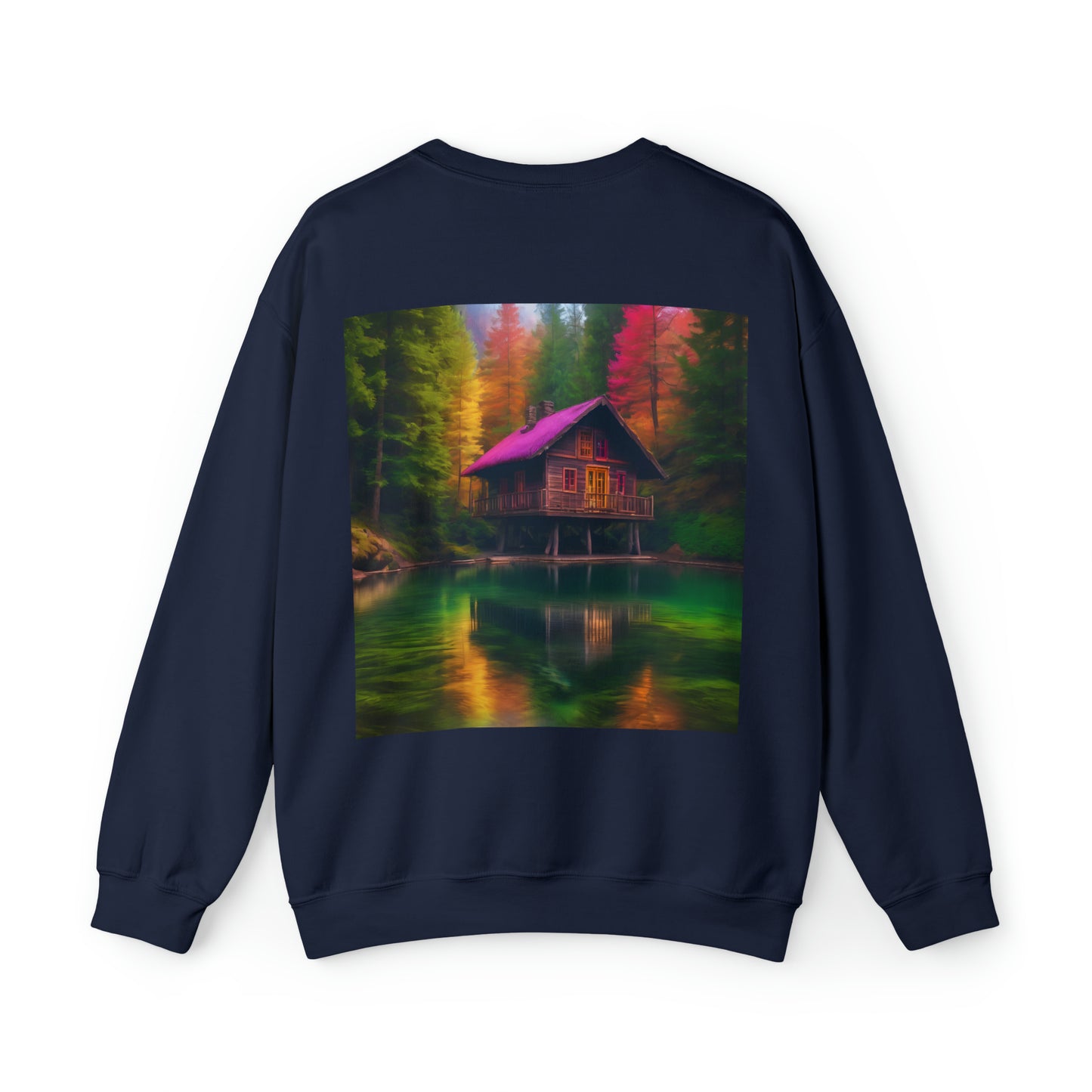 Cabin In Waters of Enchanted Forest Unisex Sweatshirt