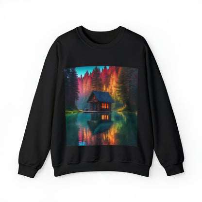 Cabin In Waters of Enchanted Forest Unisex Sweatshirt