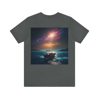 Cosmic Boat on Waters Unisex Short Sleeve T-Shirt