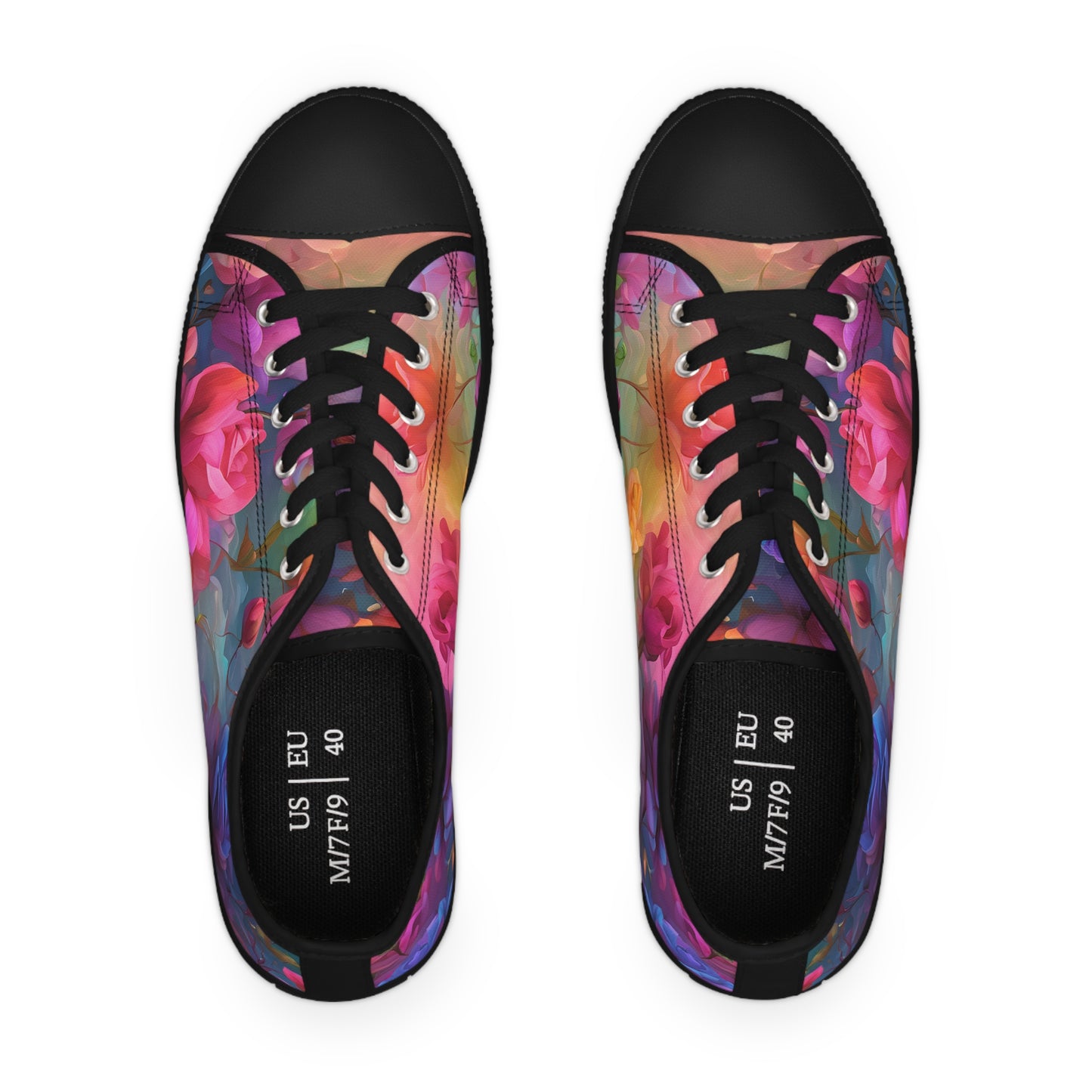 Floral Pastel Rainbow Women's Low-Top Sneakers