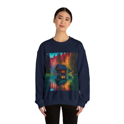 Cabin In Waters of Enchanted Forest Unisex Sweatshirt