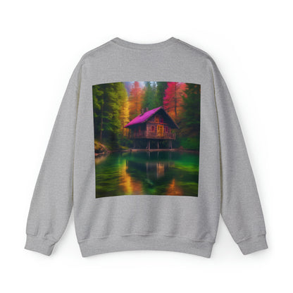 Cabin In Waters of Enchanted Forest Unisex Sweatshirt