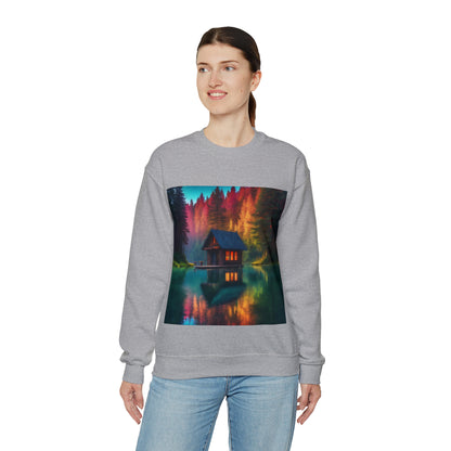 Cabin In Waters of Enchanted Forest Unisex Sweatshirt