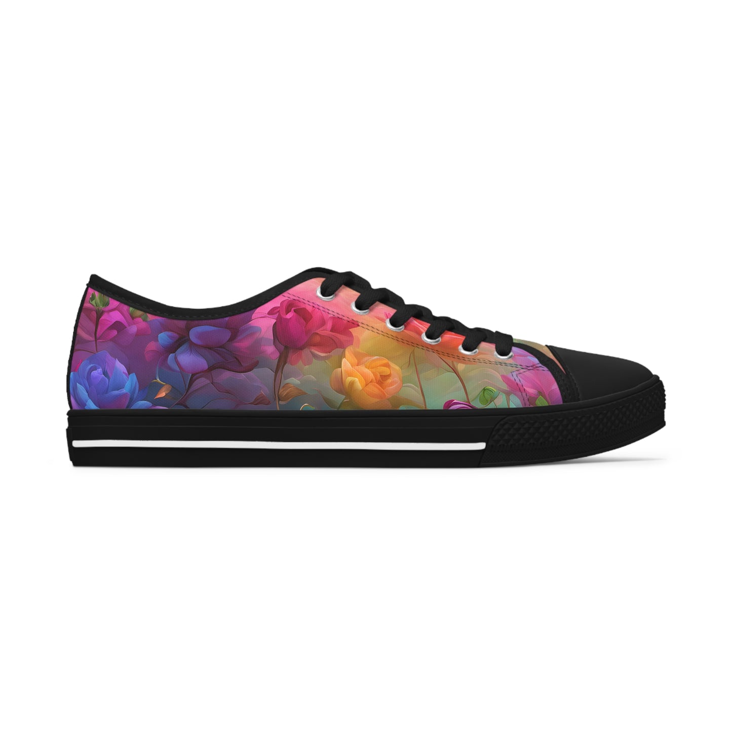 Floral Pastel Rainbow Women's Low-Top Sneakers