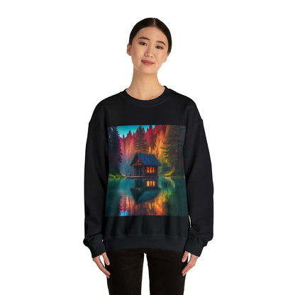 Cabin In Waters of Enchanted Forest Unisex Sweatshirt